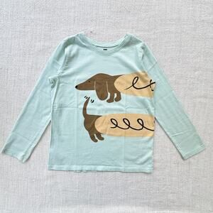 Tea Collection Mint Dachshund Long Sleeve Tee EUC 8
